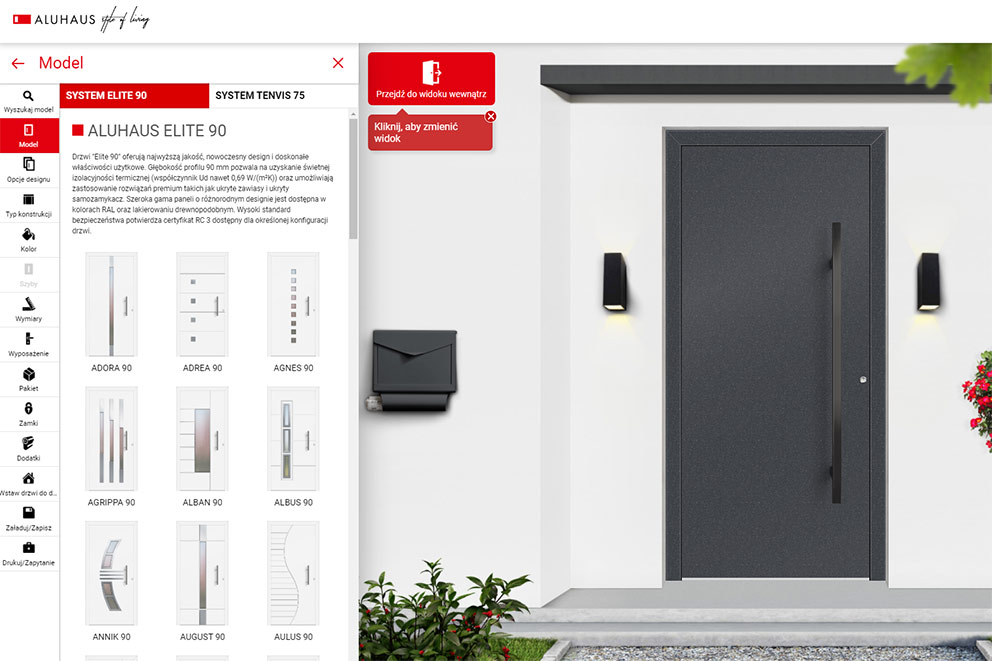 Konfigurator drzwi Aluhaus