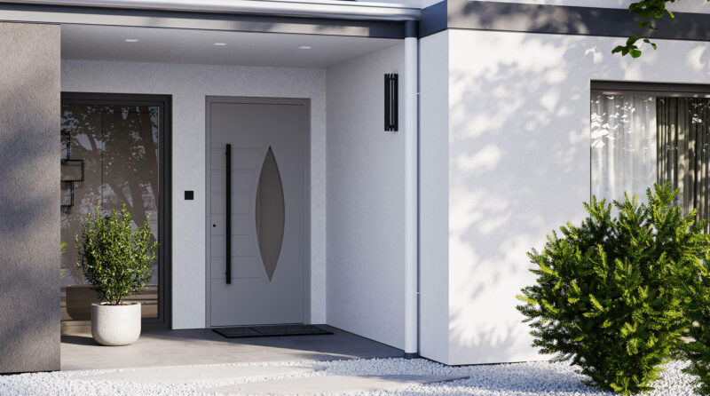 Drzwi aluminiowe z szybą antywłamaniową - Aluhaus