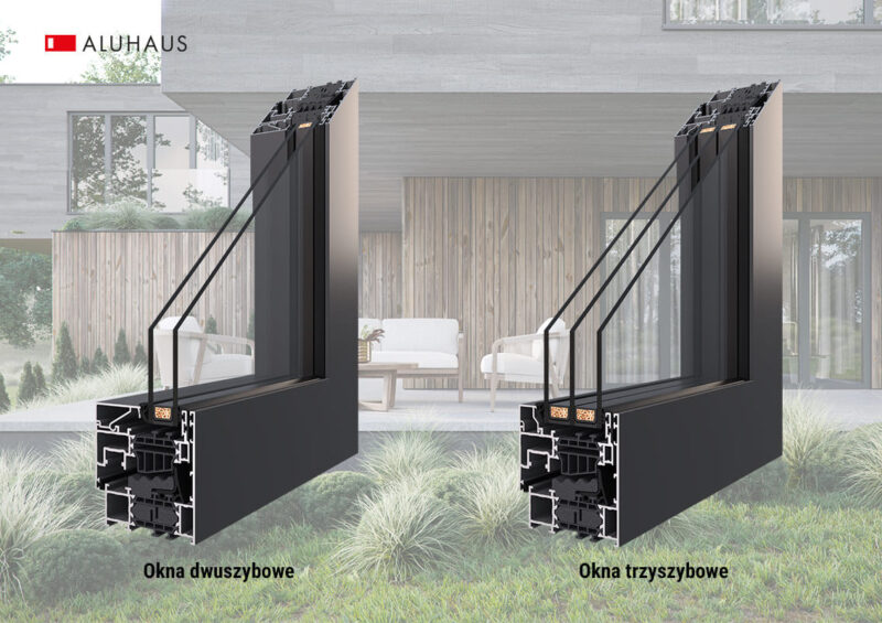 Okna balkonowe Miru Evo Standard - Aluhaus Okna dwuszybowe i okna trzyszybowe - Aluhaus