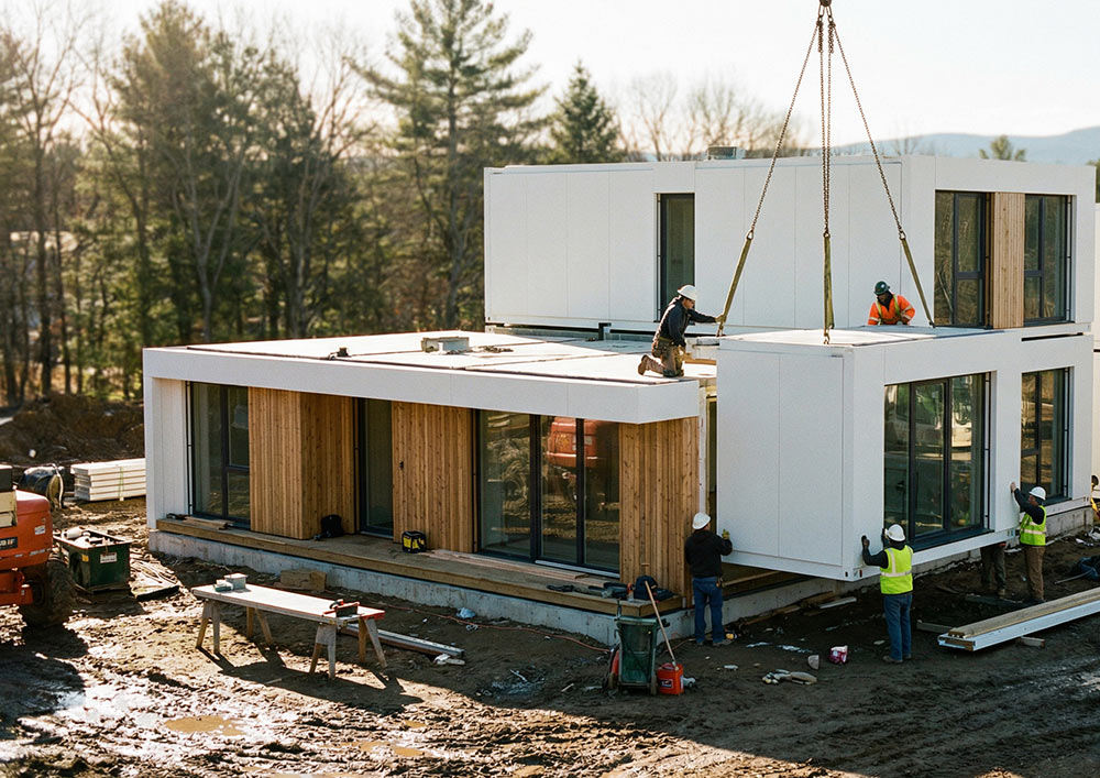 Biały dom modułowy